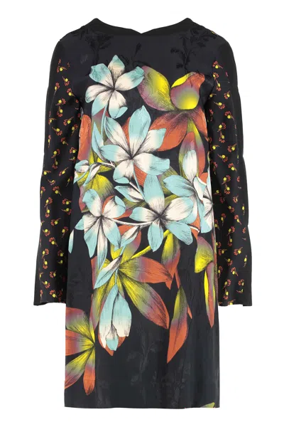 Etro Printed Silk Dress In Multi