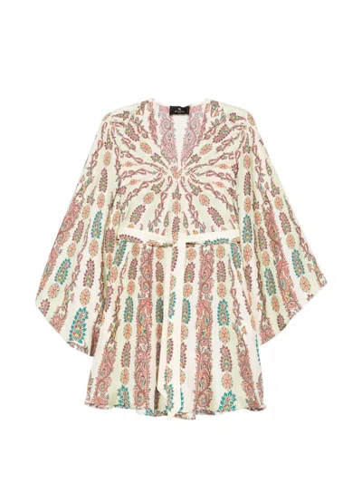 Etro Minikleid Mit Paisley-print In Neutral