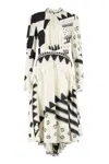 Etro Geometric-print Asymmetric Dress In White
