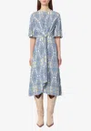 Etro Printed Silk Flared Midi Dress In Multicolor