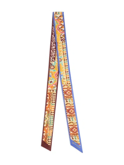 Etro Printed Silk Foulard In Neutral