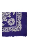 Etro Blue Scarf With All-over Floral Print In Blu