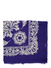 Etro Blue Scarf With All-over Floral Print In Multicolor