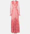 Etro Printed Twisted Silk Maxi Dress In Pink