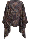 Etro Printed Silk Kaftan In Blue