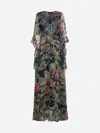 Etro Navy Blue Printed Silk Maxi Dress