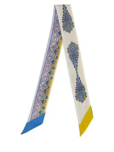 Etro Silk Paisleyna Print Contrasting Ends In Multicolour