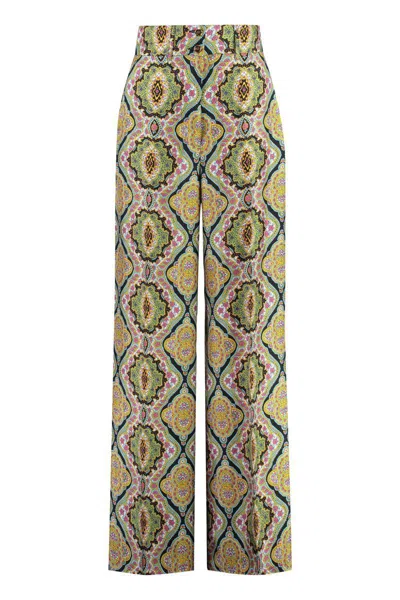 Etro Printed Silk Pants