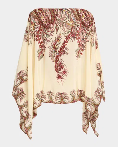 ETRO PRINTED SILK PONCHO