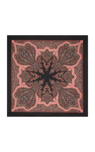 Etro Printed Silk Scarf In Pink