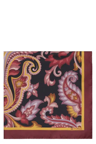 Etro Paisley-print Silk Scarf In Red