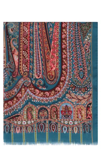 Etro Paisley Print Silk Scarf In Multi