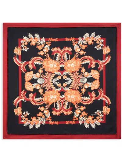 Etro Printed Silk Scarf In Black