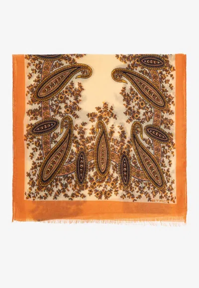 Etro Printed Silk Scarf In Multi