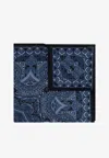 Etro Paisley Silk Scarf In Navy