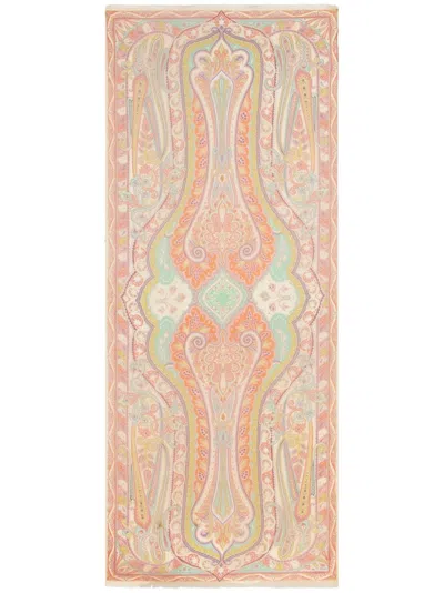 Etro Printed Silk Scarf In Orange