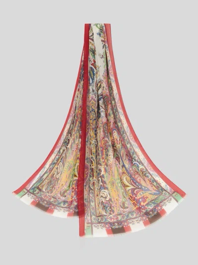 Etro Printed Silk Scarf In Multi