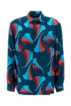 Etro Floral Print Silk Shirt In 0200