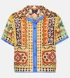 Etro Printed Silk Bowling Shirt In Yellow