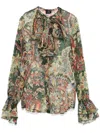 Etro Ruffled Floral-print Silk-crepon Blouse