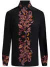 Etro Decorative Long-sleeved Silk Shirt In Black