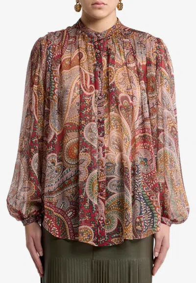Etro Printed Silk Shirt In Multi