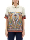 Etro Silk Shirt With Collared Neck And Print In Multicolour