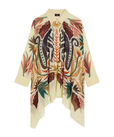 Etro Printed Silk Shirt In Nude