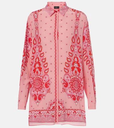 Etro , Floral, Medallion And Paisley Shirt, Woman, Pink, Size 50