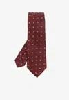 Etro Patterned Silk Tie In Brown