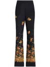 Etro Printed Wide-leg Trousers In Black