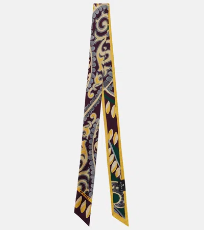 Etro Printed Silk Twill Scarf In Multi