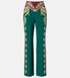 Etro Printed Trousers In Green