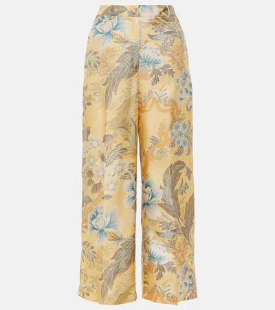 Etro Printed Silk Wide-leg Pants In Multicoloured
