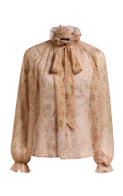 Etro Printed Silk-blend Blouse In Multi