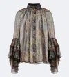 Etro Printed Silk-blend Blouse In Multi