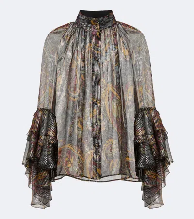 Etro Printed Silk-blend Blouse In Multi