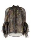 Etro Printed Silk-blend Blouse In Stripped