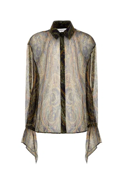 Etro Printed Silk-blend Shirt In Multi