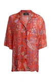 Etro Printed Silk-blend Shirt In Brown