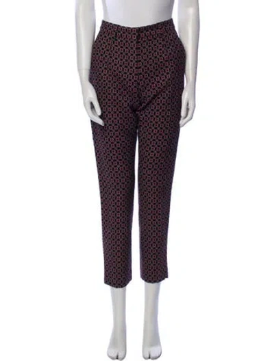 Pre-owned Etro Printed Skinny Leg Pants In Black