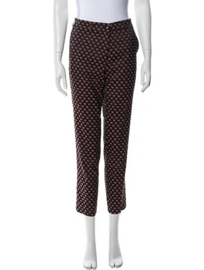 Pre-owned Etro Printed Skinny Leg Pants In Black