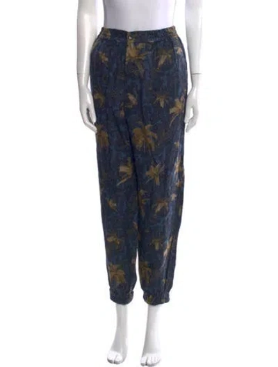 Pre-owned Etro Printed Skinny Leg Pants In Blue
