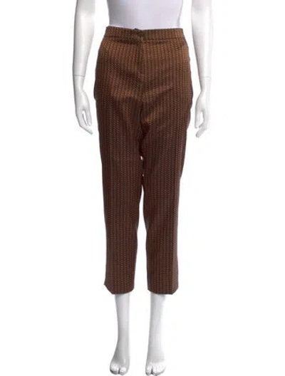Pre-owned Etro Printed Skinny Leg Pants In Orange