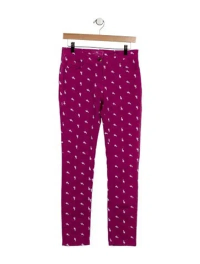 Pre-owned Etro Printed Skinny Leg Pants In Purple