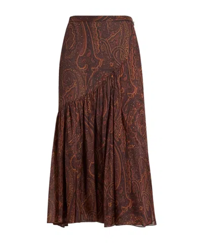Etro Printed Skirt In Brown