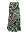 Etro Floral Asymmetric Wrap Skirt In Green Multi In Green