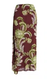 Etro Floral Draped Midi Skirt In Multi