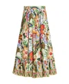 Etro High-rise Floral Cotton Midi Skirt In Multicolor