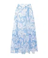 Etro Maxi Cotton Skirt With Contrasting Floral Paisley Print In White